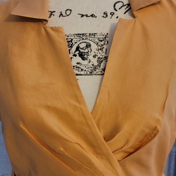 Anne Klein Mustard dress small 100% Silk - Picture 7 of 15